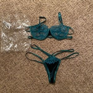 NWT Harness Eyelash lace Lingerie Set